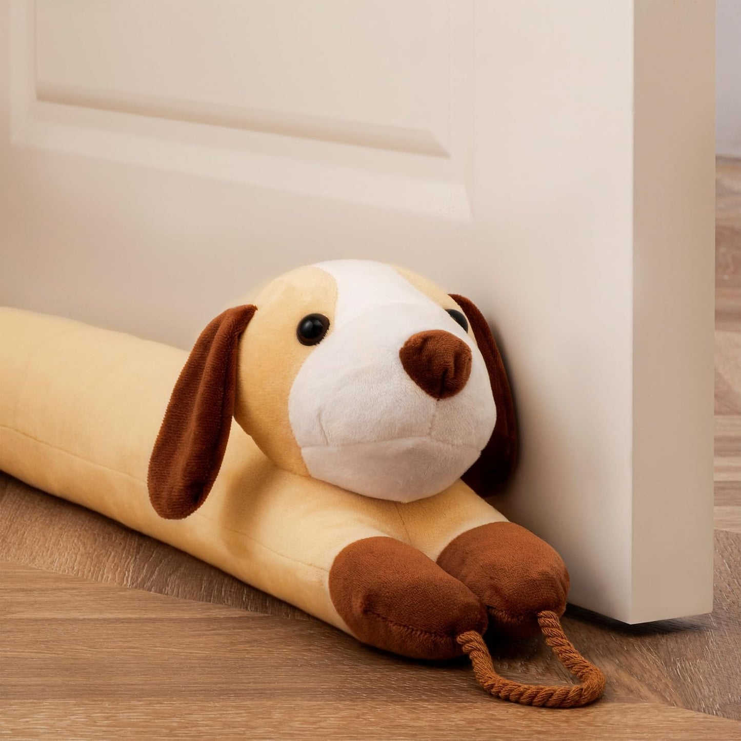 Door Draft Stopper Blocks Hot and Cold Air, 38", Yellow Dog | Blocks Wind and Noise, Weighted Sand and Cotton Filling, Convenient Hanging Loop for Storage, Adorable Animal Design