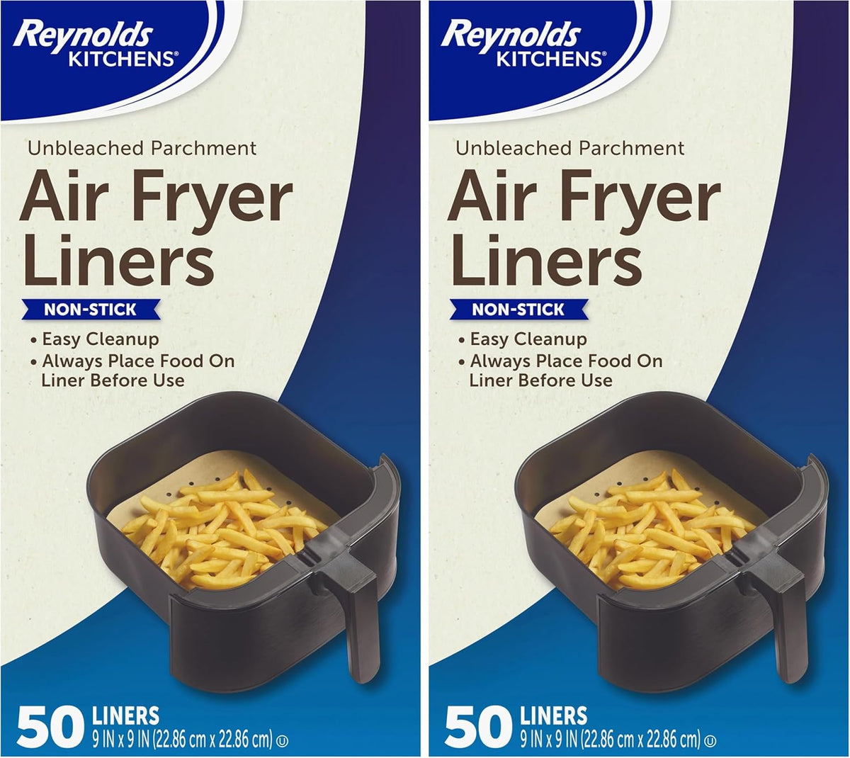 Reynolds Kitchens Air Fryer Liners Disposable, Unbleached Parchment Paper Sheets