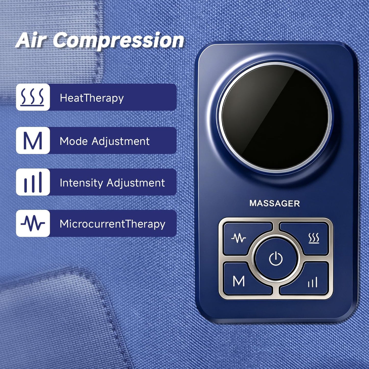 Leg Air Massager with Heat – Cordless Compression Wrap for Calves, Set of 2