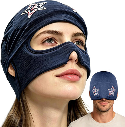 Migraine Relief Cap with Slide-Up Eye Mask, Headache Relief Ice Hat