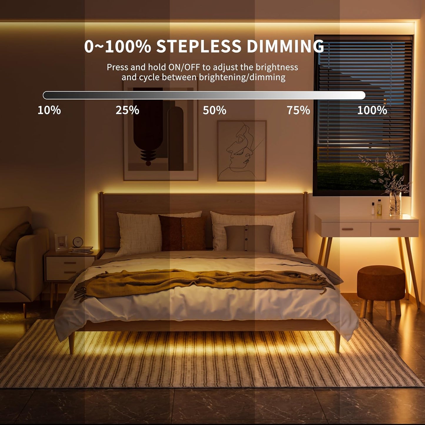 PAUTIX Dotless LED Lights,COB LED Strip Lights with Motion Sensor,5V USB Powered 2700K Warm White,Super Bright Dimmable Motion Activated,Bedroom,Cabinets,Kitchen,Stairs,Closet Indoor Lighting