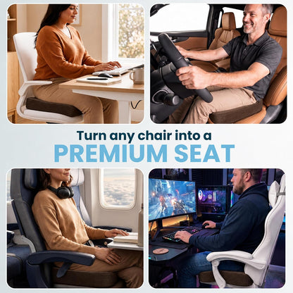 ComfiLife Premium Gel & Memory Foam Seat Cushion – Doctor Recommended Office Chair Cushion, Car Seat Cushion – Chair Cushions for Back & Sciatica Pain Relief – Seat Cushions for Office & Desk (Black)