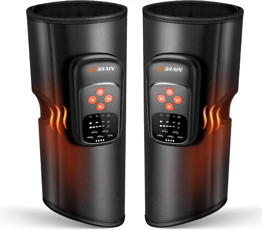 Cordless Calf Massager with Heat and Compression : Rechargeable Leg Massager with 5 Modes, 5 Intensity, 3 Heat for Circulation and Pain Relief - Calf Compression Device for Fast Recovery