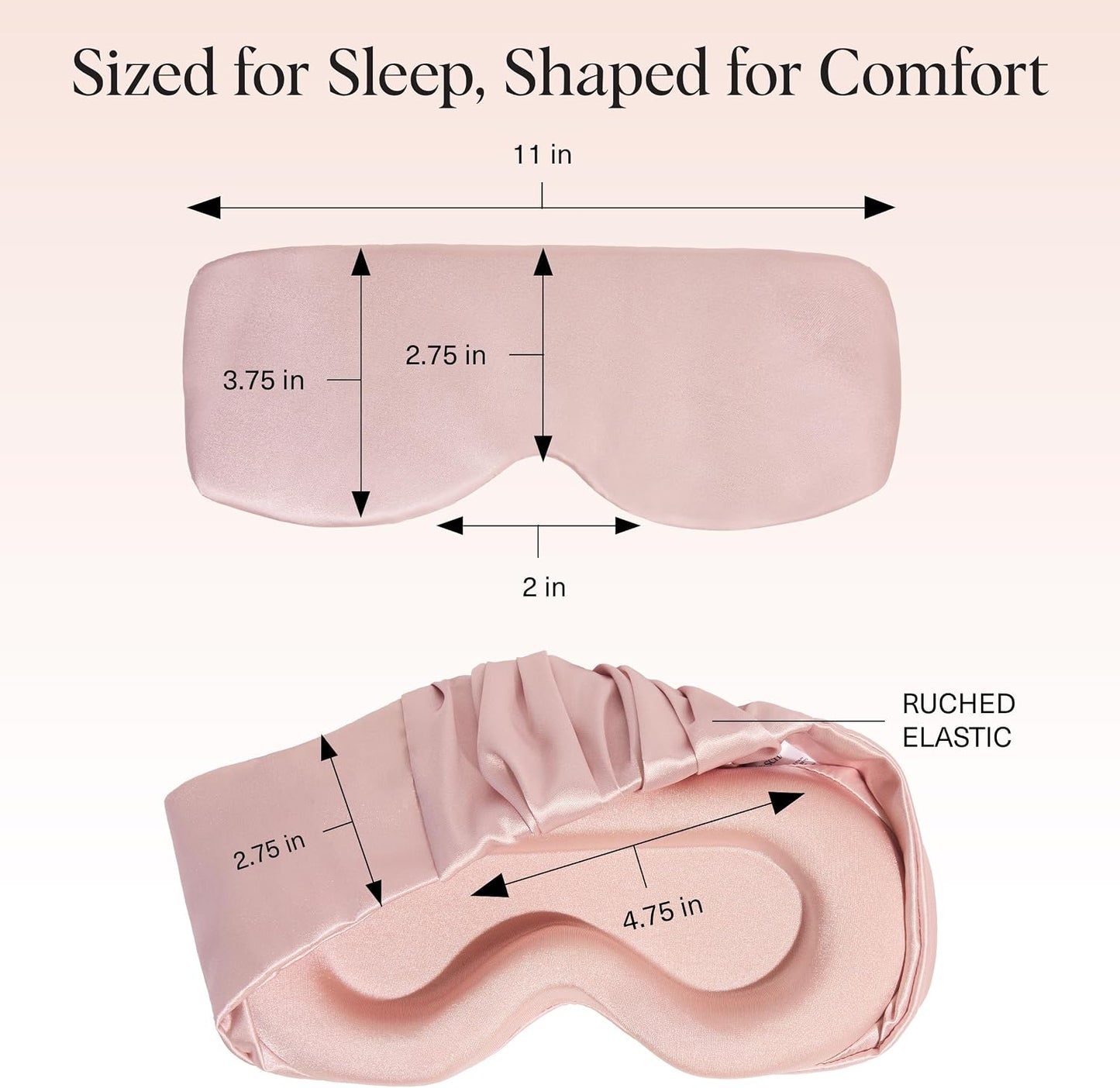 Kitsch Contour Satin Sleep Mask | Eye Masks for Sleep - Blush | Softer Than Silk Sleep Mask, Blindfold Sleep Masks for Women & Men, No Eye Pressure, Lightweight Eye Mask, Travel Essentials