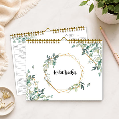 Habit Tracker Calendar Undated for Daily, Weekly & Monthly, 7.5" x 10"
