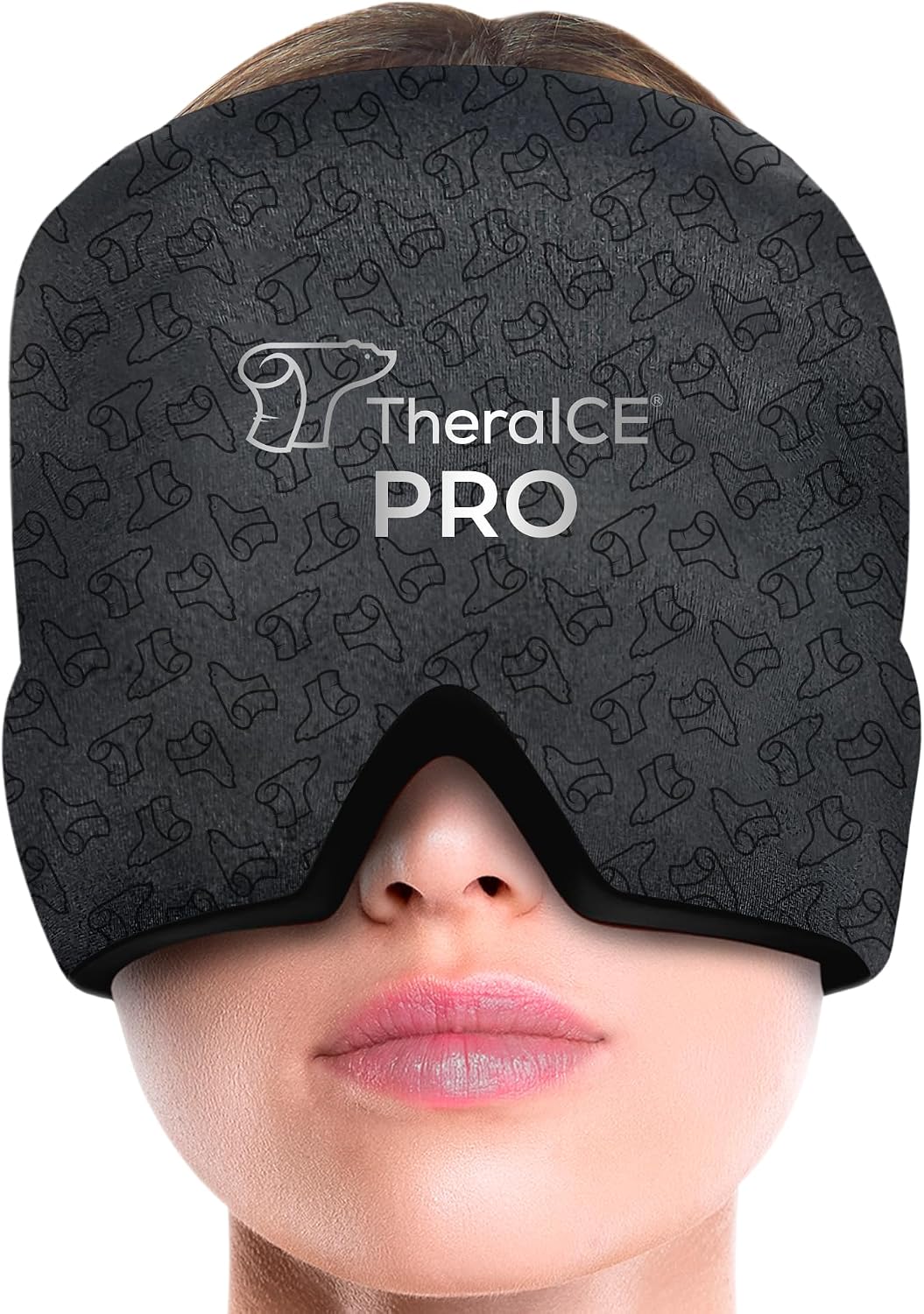 TheraICE Migraine Relief Cap, Headache Ice Pack for Tension Headache Relief | Cold Compress Eye Mask for Sinus Pressure, 360 Degree Compression Head Wrap, Hangover & Stress Relief