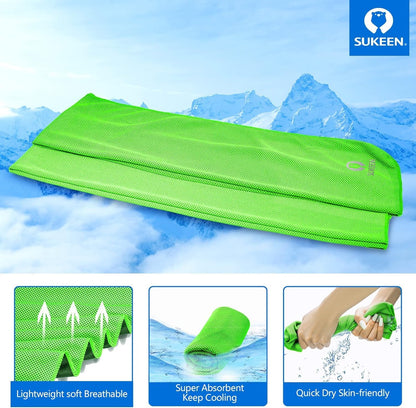 Sukeen Cooling Towels 6 Pack (40"x12"), Cooling Neck Wraps, Ice Towels, Microfiber Breathable Cooling Towel for Hot Weather, Sweat Towel for Gym, Sport, Running, Golf, Workout, Camping, Fitness