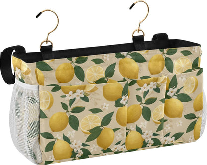 Bedside Caddy Hanging Bunk Bed Caddy Bed Organizer Hanging Pocket with 2 Hooks Bedside Storage Organizer Pocket Bag Holder Checkered Light Green - Colors B