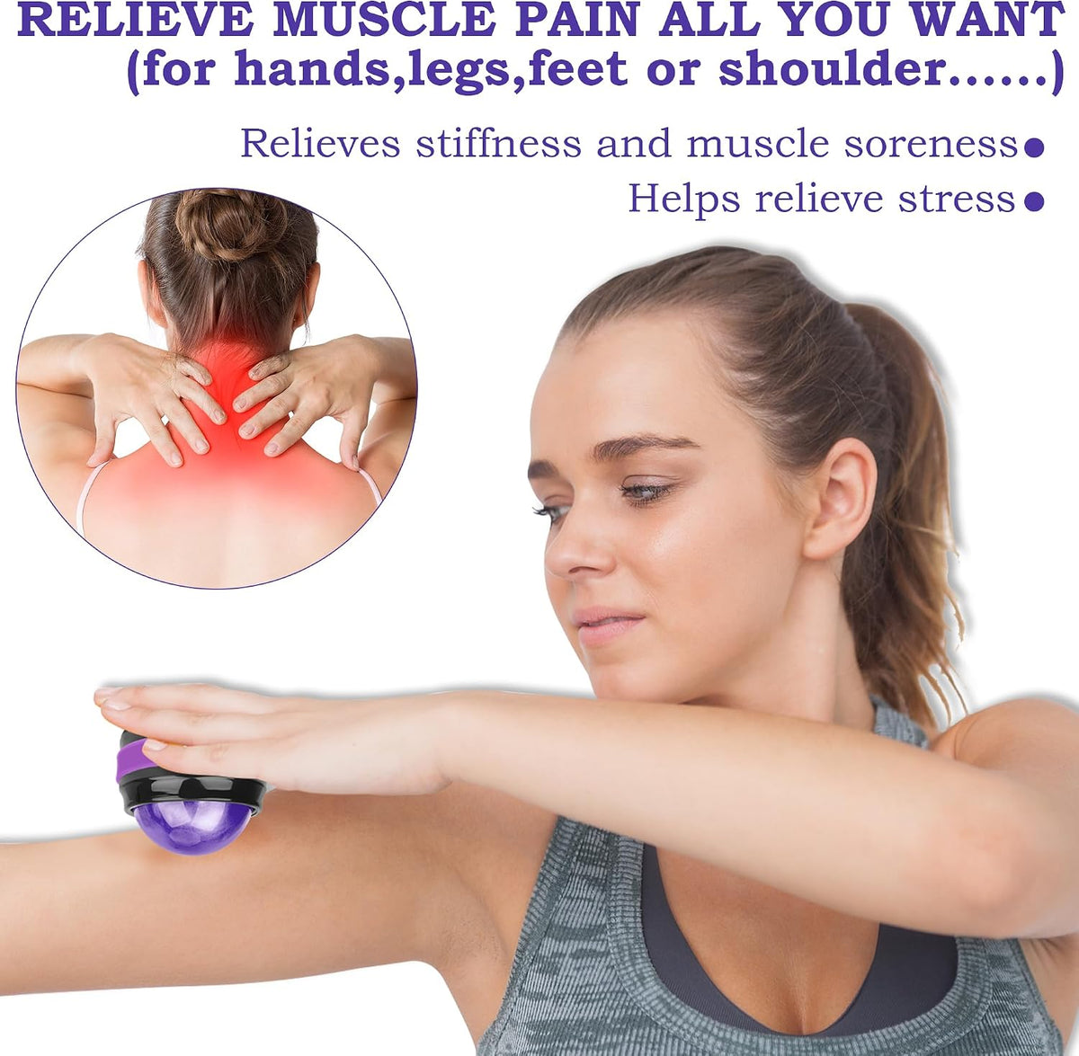 Coolrunner Massage Ball, 2-Pack Handheld Manual Roller Massager