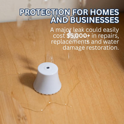 Flood Buzz Small Water Leak Detectors for Homes & Businesses - 12-Pack | No Setup Required - Patented Design - Under Sink, Toilet, Basement, RV, Water Heater, Dishwasher - Reusable Alarm