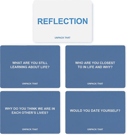 UNPACK THAT Self-Exploration Card Deck Personal Growth Cards - 100 Deep Questions for Self-Discovery, Mindfulness & Emotional Healing | Journal Prompt, for Her
