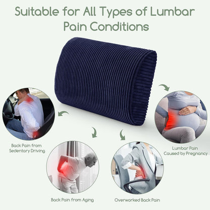 HIGOGOGO Lumbar Support Pillow for Recliner Chair/Accent Chair/Couch, Memory Foam Back Support Cushion for Elderly, Recliner Cushions for Back Rest, Pain Relief, Reading, Washable Cover, Brown