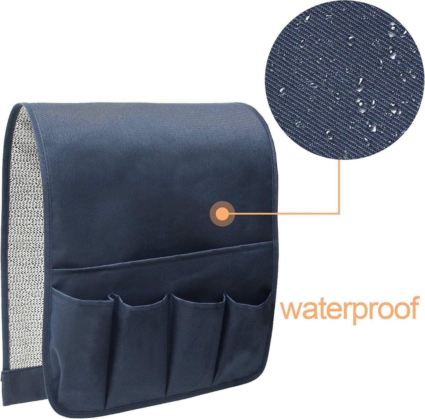 5 Pockets Remote Control Holder, Magazine Rack, Space Saver Organizer, Draped Over Sofa, Couch, Recliner Armrest