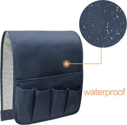 5 Pockets Remote Control Holder, Magazine Rack, Space Saver Organizer, Draped Over Sofa, Couch, Recliner Armrest