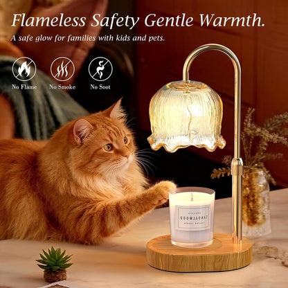 Candle Warmer Lamp with Timer Dimmable Gifts for Women, Adjustable Height Wax Warmer Lamp for Scented Candles, House Warming Gifts for New Home Modern Farmhouse Decor