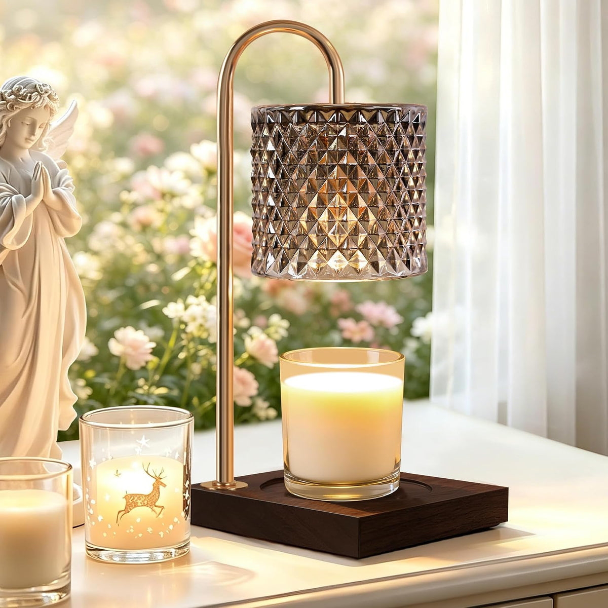 TigQiang Candle Warmer Lamp with Timer, Birthday Gifts for Women, Amber