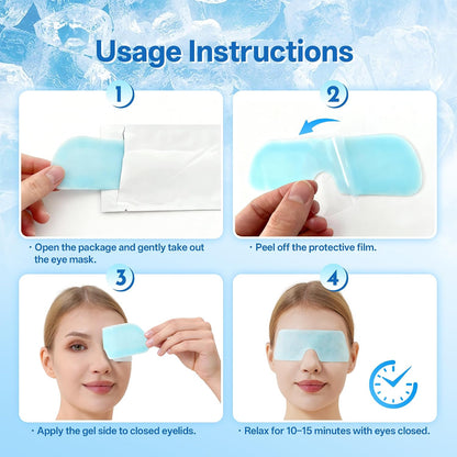 Disposable Cooling Eye Mask for Puffy Eyes, Cold Eye Mask for Eyes Tension Stress Relief, Eye Ice Pack for Cold Compress, 10 Packs