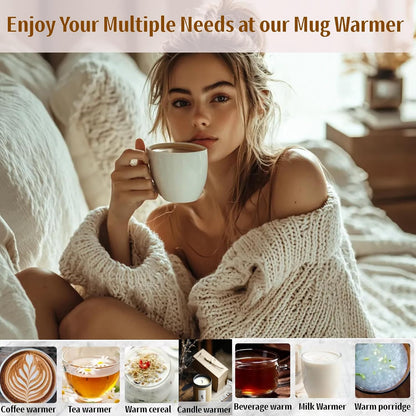 Coffee Mug Warmer, Cup Warmer with Auto Shut Off, Fast Bottle Warmers for All Bottles，3 Temp Settings, Multifunctional Bottle Warmer for Coffee, Beverage, Milk, Tea, Coffee Warmer Plate,Black