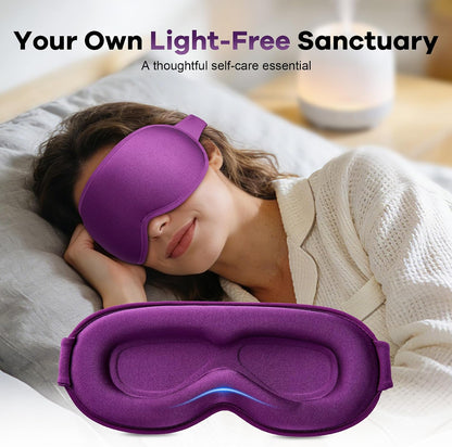 Blackout Weighted Eye Mask for Sleeping, 3D Contoured Sleep Mask for Men | Gentle-Pressure, Deep Cups, Zero Eye Pressure, Airplane Travel & Night Shift Essentials, Breathable Blindfold, Black