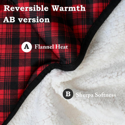 Wheelchair Lap Blanket for Seniors, 43" * 28" Soft Sherpa Lined Knee & Lap Cover, Warm Lightweight Throw with Snap Buttons, Cozy Comfort for Elderly & Caregivers, Wine Red