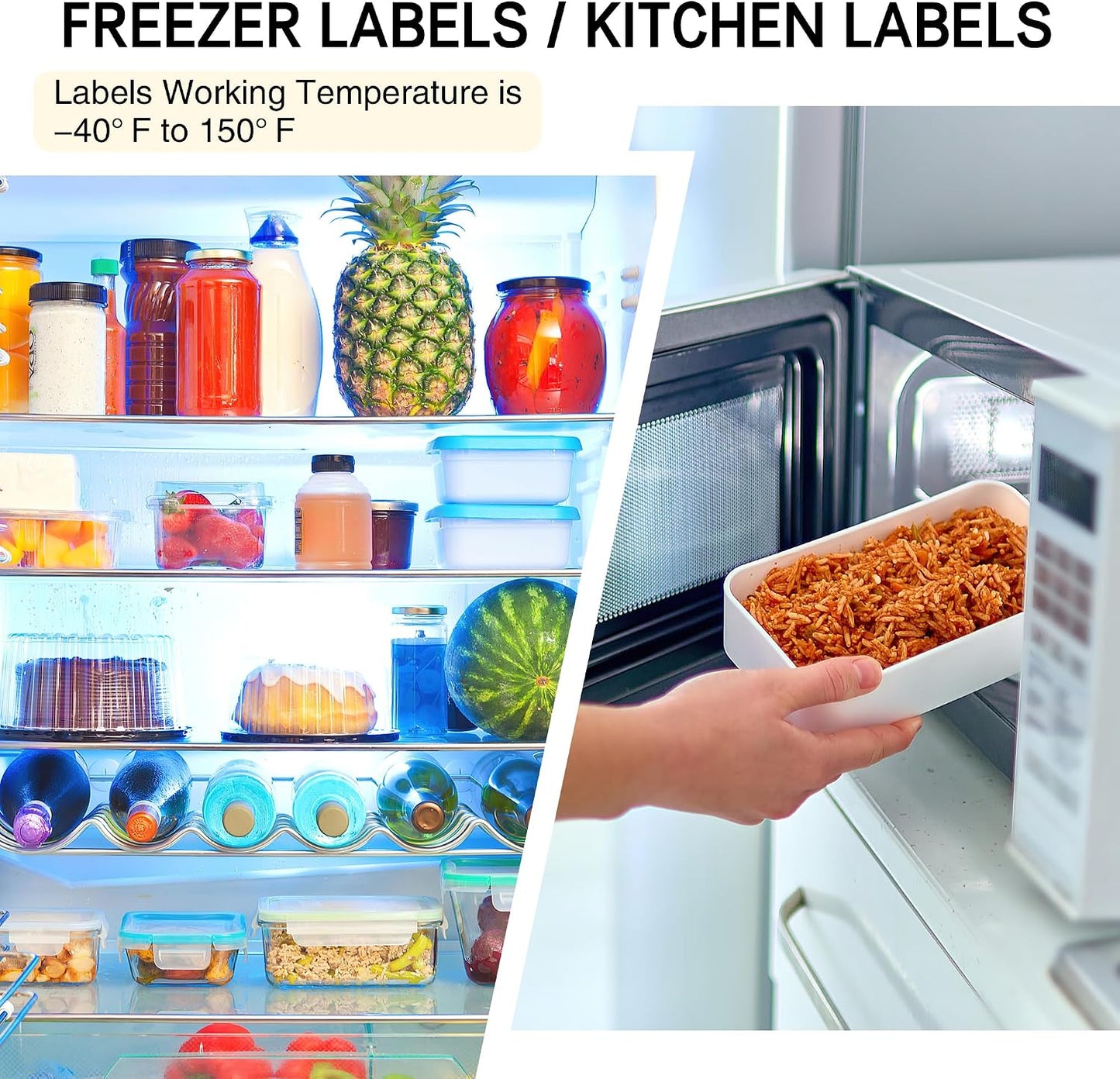 L LIKED 750 Dissolvable Food Stickers Custom 1" x 2-5/8" Inkjet 25 Sheets | Printable sheets for inkjet printers. Track shelf life & prep date. For kitchens, restaurants, food trucks, delis & fast food