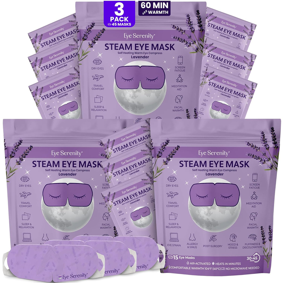 Eye Serenity Steam Eye Mask, Heated Eye Mask Fast Relief for Stye Unscented