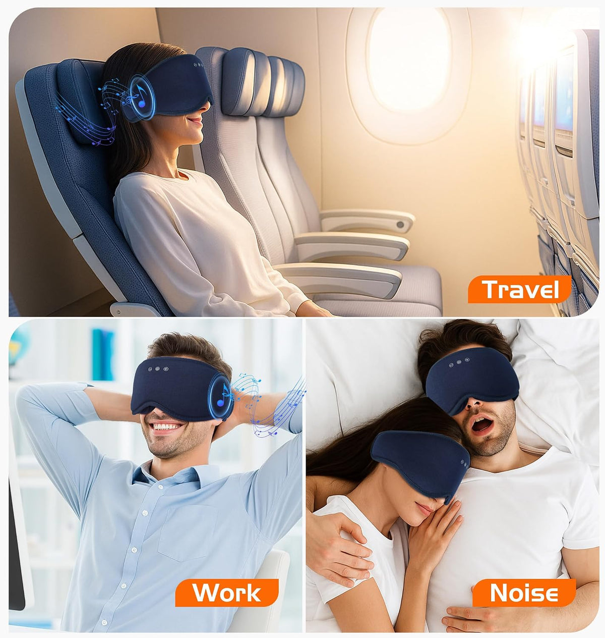 Bluetooth Sleep Mask with 2 Removable 3D Contoured Cup, Bamboo Cotton Bluetooth Sleep Headphones for Side Sleepers with Timming Setting, Blackout Eye Mask for Travel Meditation Men Women