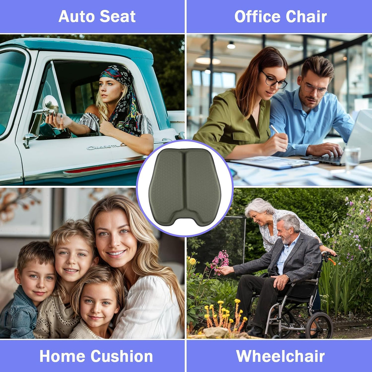 Soft Thin Gel Seat Cushion with 1 Inch Gel - Sciatica Relief