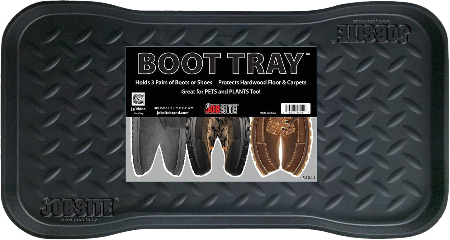 JobSite Heavy Duty Boot Tray, Multi-Purpose for Shoes, Pets, Garden - 15 x 28 Inch - 2 Trays