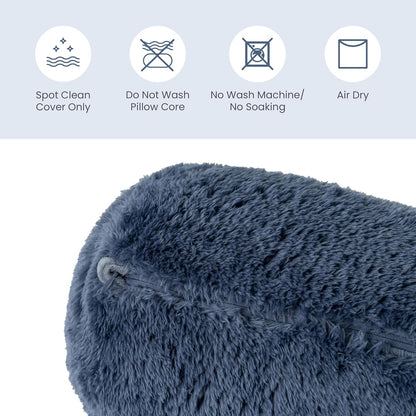 Berkshire Cervical Neck Roll Pillow with Extra-Fluffy™ Removable Cover, Multi-Purpose Bolster Cushion for Couch, Office & Travel, One Size 13.5" x 7.5", Smoke