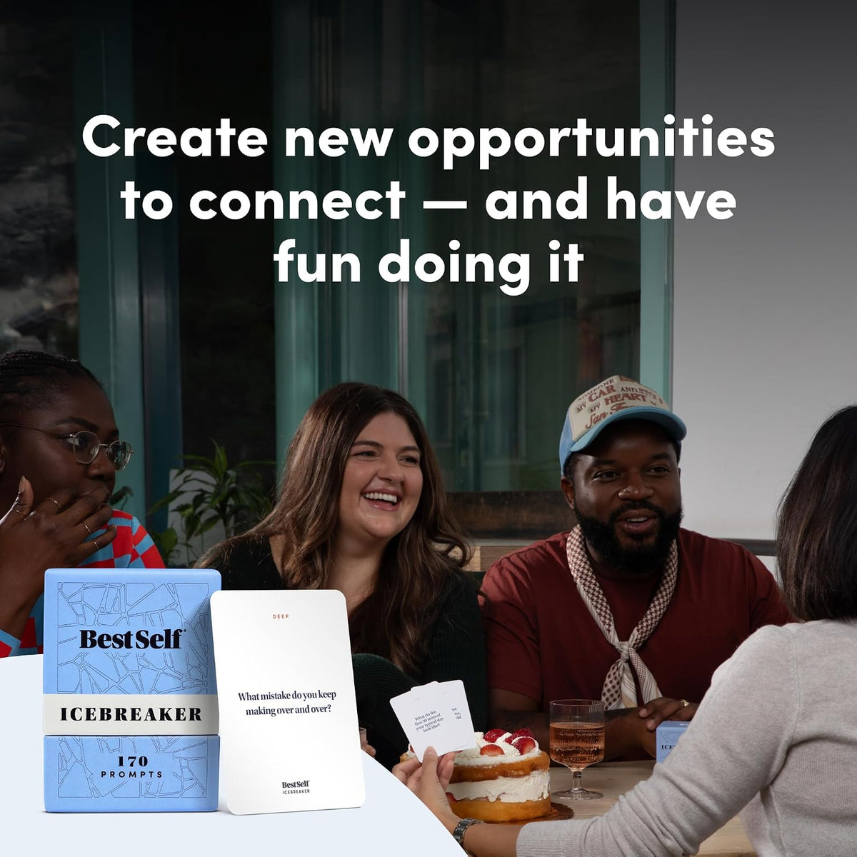 BestSelf Icebreaker Deck – 170 Ice Breaker Cards for Adults, Work & Groups