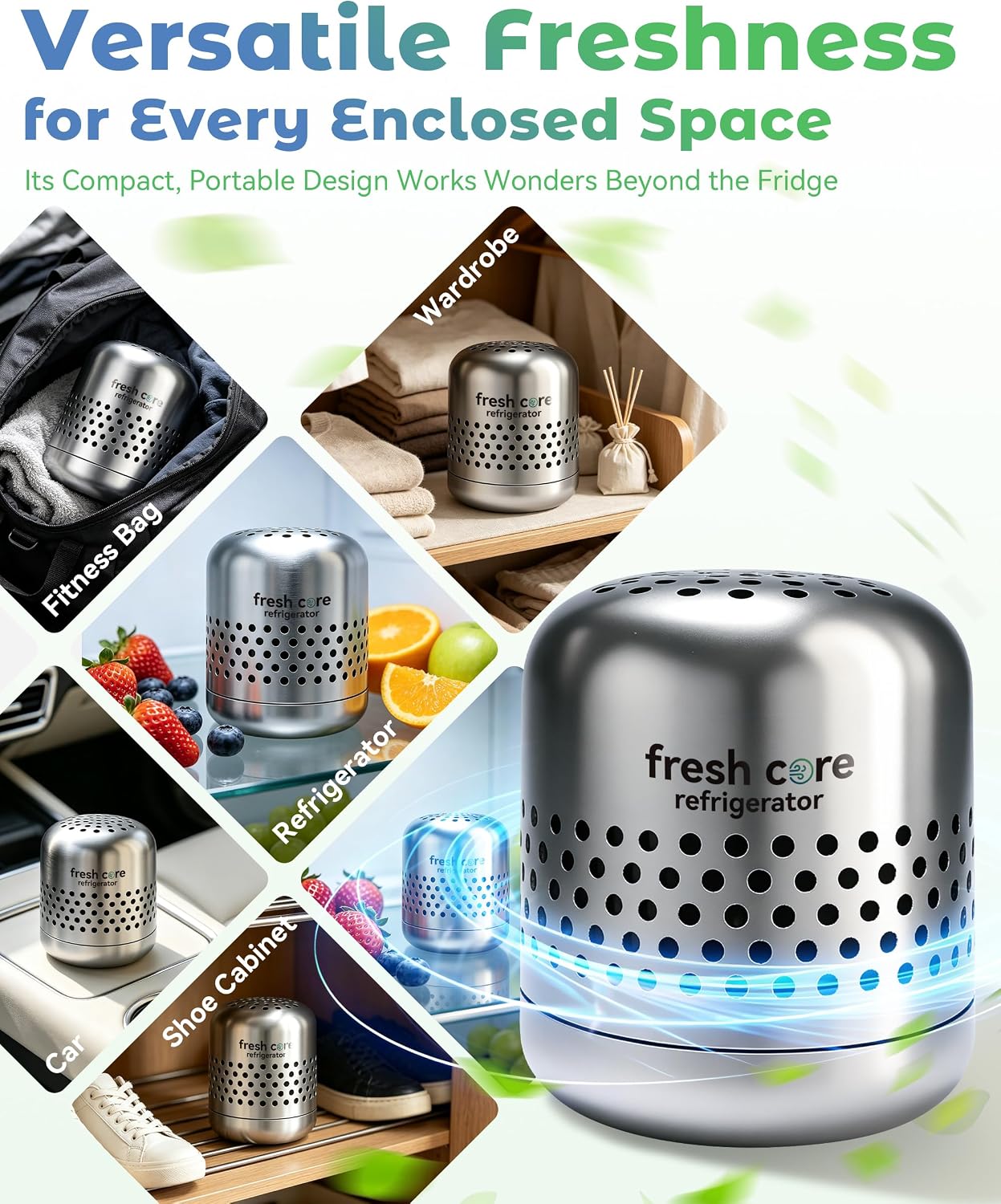 Deodorizer - Lasts up to 10 Years Fridge Deodorizer, Nano-Catalyst Technology, Sus 304 Stainless Steel, Long-Lasting Odor Eliminator for Fridge, Car(1pcs, one size)