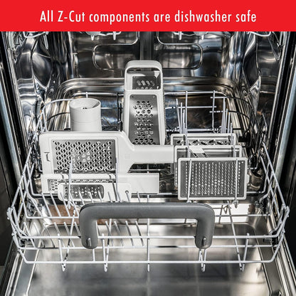 ZWILLING Z-Cut Multifunctional Grater, Mandoline, Faster Grating Technology, Zester, Rasp Grater, Slicer, Finger Guard, Grey