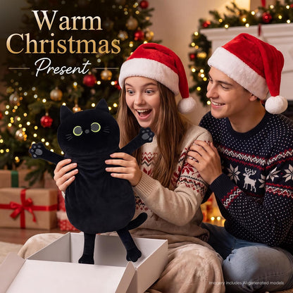 Microwave Heating Pad for Pain Relief, 17" x 9" Microwavable Heating Pads for Cramps, Back Pain, Neck Shoulder, Muscles, Knee, Joints, Natural Heat Pack Moist Heat, Black Cat