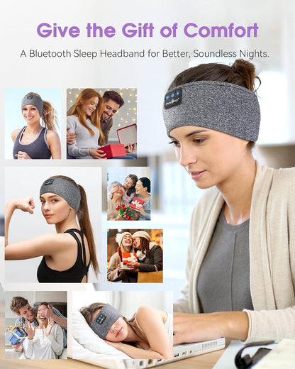 MUSICOZY Sleep Headphones Bluetooth Headband Headphones for Side Sleepers | Sleeping Headbands Wireless Sports Earphones Sweat Resistant Earbuds for Workout Running Cool Gadgets Unique Gifts for Women