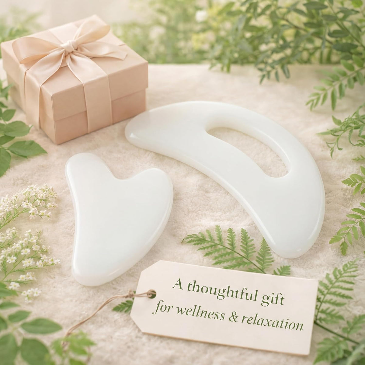 BBTO 2 Pcs Gua Sha Tools Body Scraper with Grip Facial Massage, Clear
