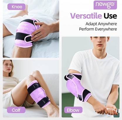 NEWGO Knee Ice Pack Wrap, 360° Full Wrap, Blue | Y-shaped Strap Stays Put, Reusable for Knee Replacement, ACL, Arthritis, Swelling, and Sports Injuries, 21.7" x 9.8"