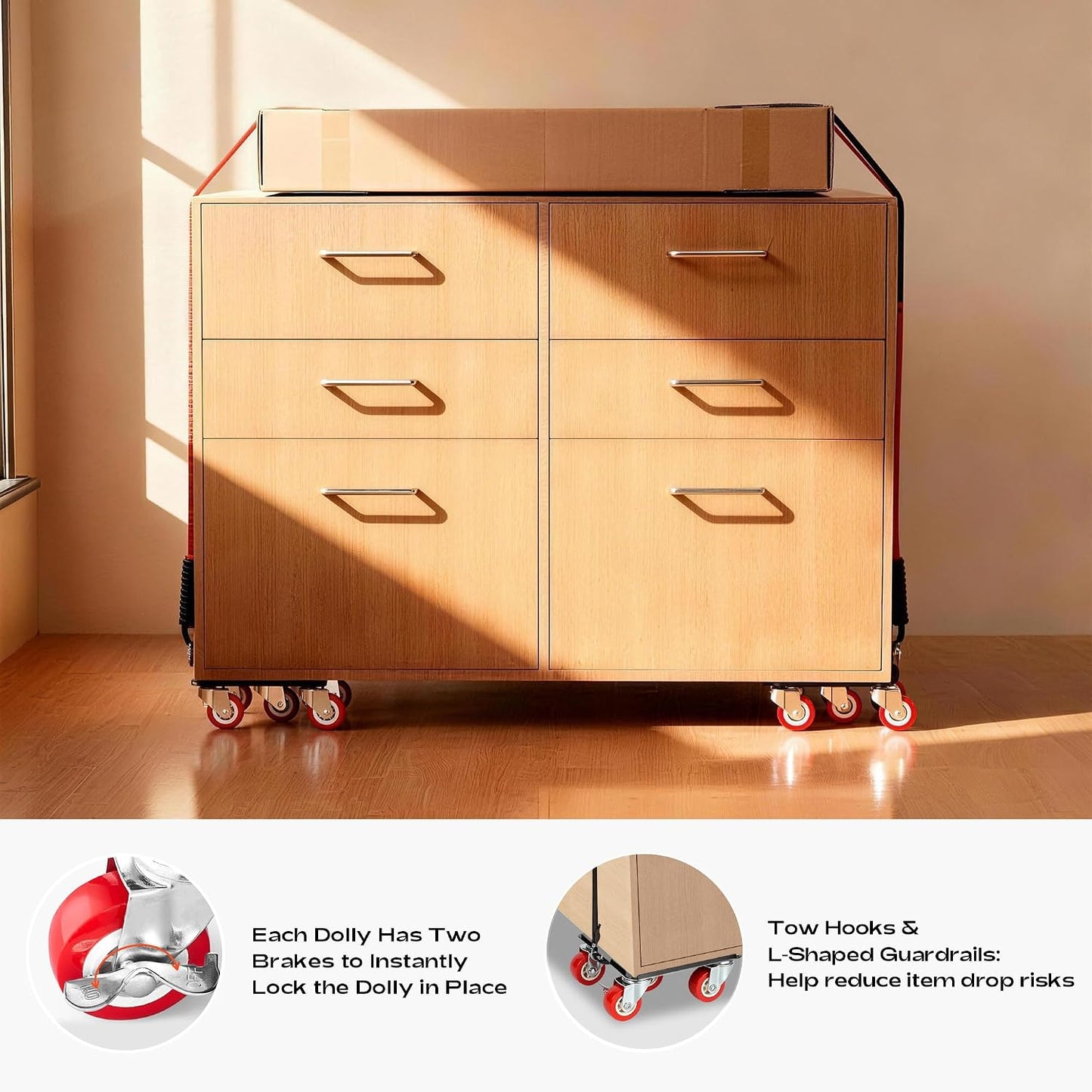 Furniture Dolly with 5 Wheels Heavy Duty Furniture Movers with Wheels Furniture Moving Wheels for Heavy Furniture Dollies Moving Dolly Heavy Duty Furniture Lifter Rollers 2866lbs Load Capacity
