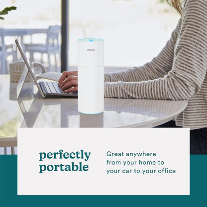 Homedics Portable Humidifier - Small Air Humidifiers for Bedroom, Plants, Office, Travel - Cool Mist Humidifiers, Color-Changing Accent Light, 2 Mist Settings, Matte Black