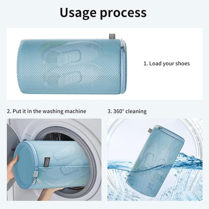 Shoe Washing Machine Bag, Laundry Bag for Sneakers, Orange, 7x15 | Bag to Wash Shoes in Washer and Dryer, for Tennis, Footwear, Trainers, Slippers, Prevent Tangling, Honeycomb Mesh