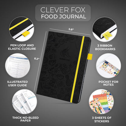 Clever Fox Food Journal for Women & Men, Weight Loss Tracker, Aquamarine