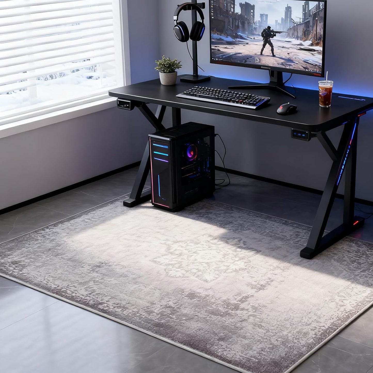 Electric Heated Carpet 35x55in Soft Plush Heating Rug 450W CX | Instant Warmth in 30s, 60 Heat Levels 12h Timer, Energy Efficient Safety Protection Ideal for Home Office Playroom 120V