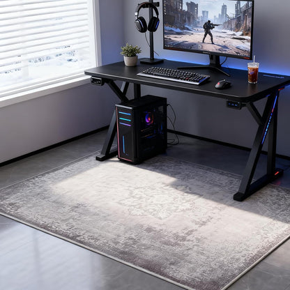 Electric Heated Carpet 35x55in Soft Plush Heating Rug 450W CX | Instant Warmth in 30s, 60 Heat Levels 12h Timer, Energy Efficient Safety Protection Ideal for Home Office Playroom 120V