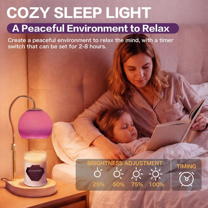 Candle Warmer Lamp with Timer 2H/4H/8H, Adjustable Height, Ocean
