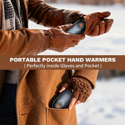 Hand Warmers Rechargeable 2 Pack, Magnetic Electric Handwarmer, 3-Level Steady Temperature, Up to 24 Hours Heating for Christmas Birthday Gifts, Hunting Essentials