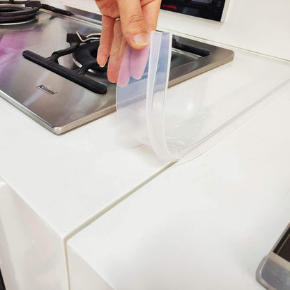 Stove Counter Gap Cover - 25 Inch Silicone Stove Gap Filler 2 Pack White | Kitchen silicone oven gap filler, countertop strips gap guard, easy to clean; white counter gap cover,crack guard for counter