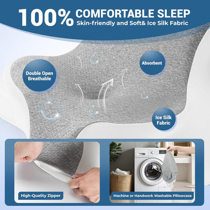 Reading Pillow for Bed, Lying, Leaning and Prone, Ergonomic Memory Foam Bed Wedge Pillow for Headboard, Chin & Back Support Pillows on Bedrest Couch Floor- Grey