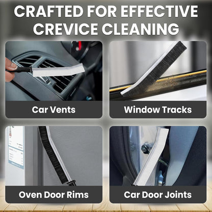 Crevice Cleaning Brush Set – 3Pcs Hard Bristle Cleaning Tools for Grout, Tile Floors, Gaps & Narrow Spaces – Small Grout Scrub Brush for Cleaning Bathroom, Shower, Window Tracks, Kitchen | Grout Scrub Brush for Tile Floors, Bathroom, Shower, Window