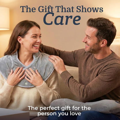Callixe TheraWrap | Cordless Heating Pad for Neck, Shoulders, and Upper Back | Cervical Electric Massager with Instant Heat and Vibration for Pain Relief & Deep Relaxation | Ideal Gift for Mom & Dad
