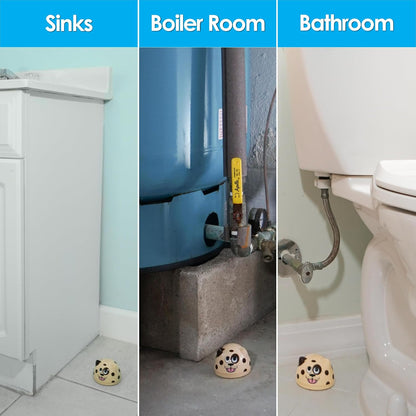 Water Leak Monitoring Sensor with Alarm 3 Pack- Leak Bug Electronic Flood Detector- Senses as Little as 1/32" of Water - Warning Overflow Alert Sensor Beeps Loudly in Home, Basement- Battery Powered